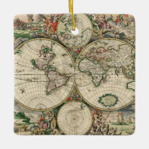 Adorno De Cerámica Terrarum Orbis Tabula