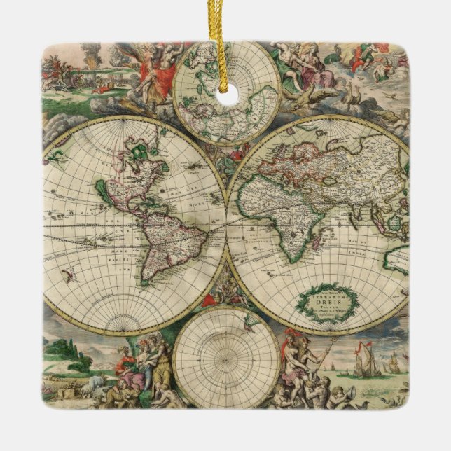 Adorno De Cerámica Terrarum Orbis Tabula (Anverso)