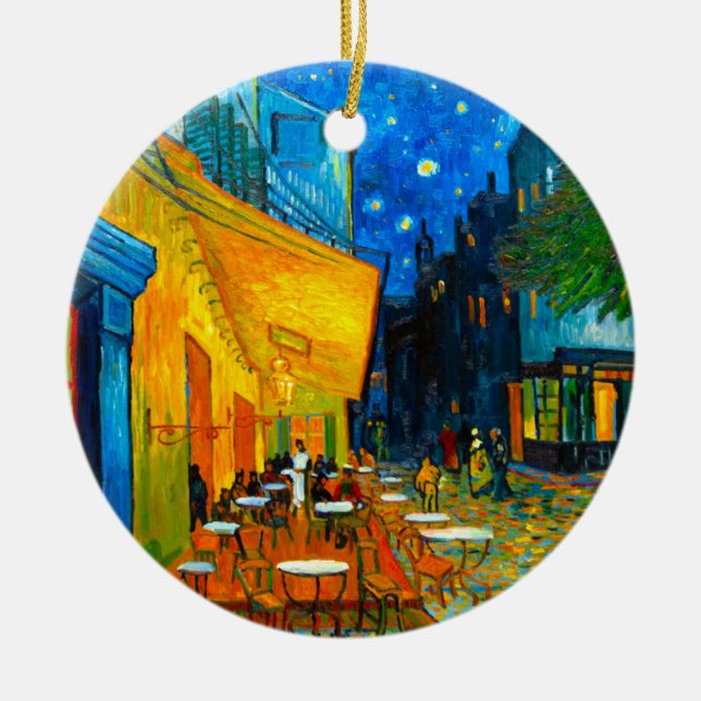 Adorno De Cerámica Terraza Van Gogh Café de noche (Frente)