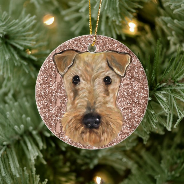 ADORNO DE CERÁMICA TERRIER AIREDALE (Árbol)