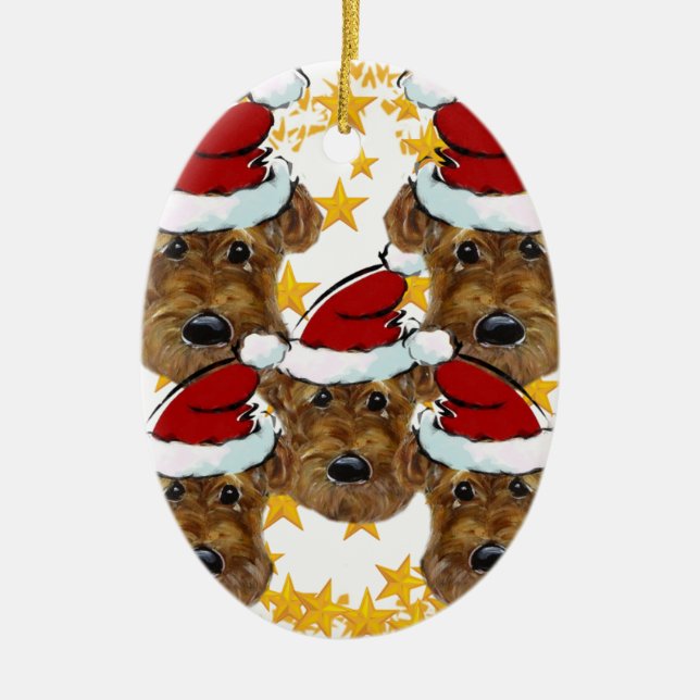 ADORNO DE CERÁMICA TERRIER AIREDALE (Frente)