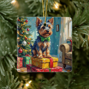 Adorno De Cerámica Terrier Australiano Travieso Rey de los Regalos de