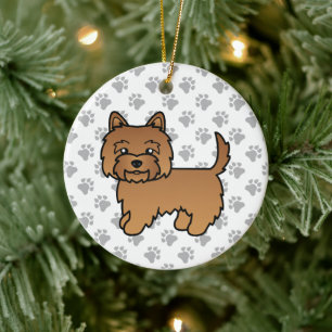 Adorno De Cerámica Terrier Cairn Rojo Perro De Dibujos Animados Lindo