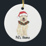 Adorno De Cerámica Terrier de rueda personalizado<br><div class="desc">Haz la lista este año con un adorno de tu maine coon favorito elf!</div>