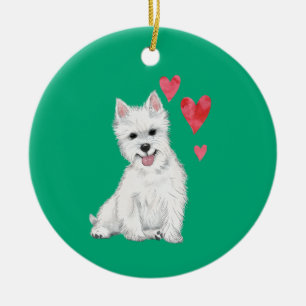 Adorno De Cerámica Terrier de West Highland Westie personalizable