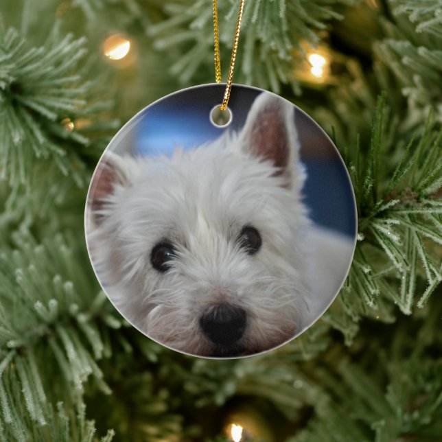 Adorno De Cerámica Terrier occidental pestie ultracompacto (Árbol)