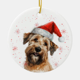 Adorno De Cerámica Terrier Trigo Perro Navidad Personalizado