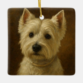 Adorno De Cerámica Terrier West Highland White