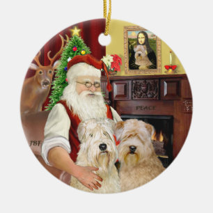Adorno De Cerámica Territorios de Santa Claus Wheaten (DOS)