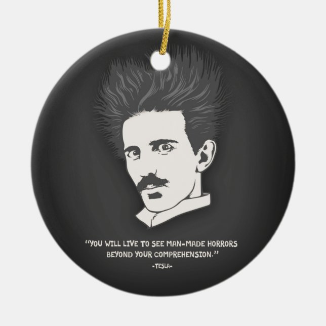Adorno De Cerámica Tesla - horror (Frente)