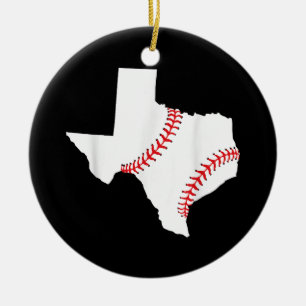 Adorno De Cerámica Texas Béisbol Estado divertido Texas Béisbol
