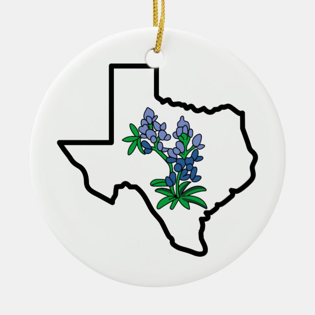 Adorno De Cerámica Texas Bluebonnets (Frente)
