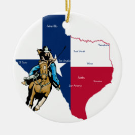 Adorno De Cerámica Texas Cowgirl