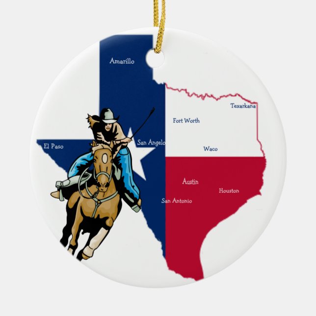Adorno De Cerámica Texas Cowgirl (Frente)
