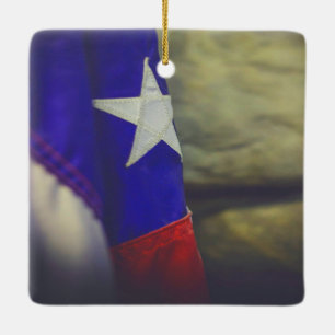 Adorno De Cerámica Texas Flag Rustic Lone Star State USA