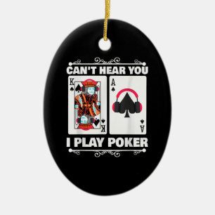 Adorno De Cerámica Texas Holdem Poker no puede oírte jugar al póquer