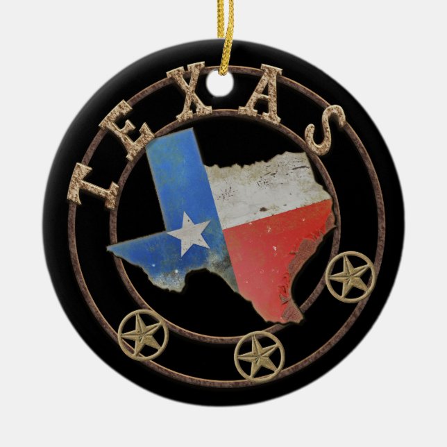 Adorno De Cerámica Texas Map Barn Art (Frente)