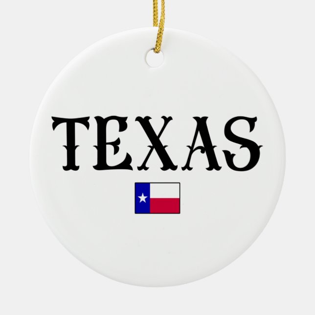 Adorno De Cerámica Texas USA State Map Flag (Frente)