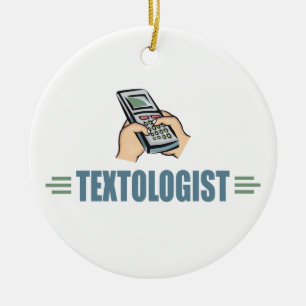 Adorno De Cerámica Texting chistoso