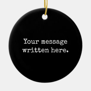 Adorno De Cerámica Texto de cita personalizado negro personalizado