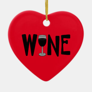 Adorno De Cerámica Texto de vidrio de vino