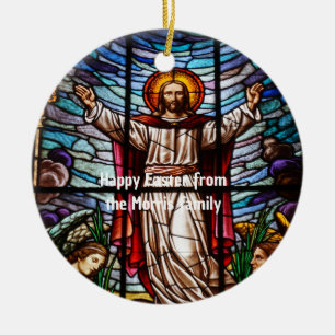 Adorno De Cerámica Texto editable de Jesús/Cristal contenido Feliz Pa