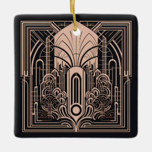 Adorno De Cerámica Texto personalizado Art Deco