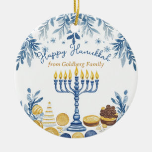 Adorno De Cerámica texto personalizado Hanukkah Harmony Keepsake