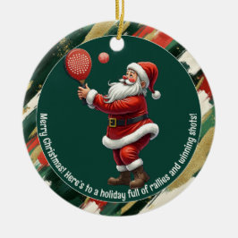 Adorno De Cerámica 🎾🎄Texto personalizado, Santa Rally Round