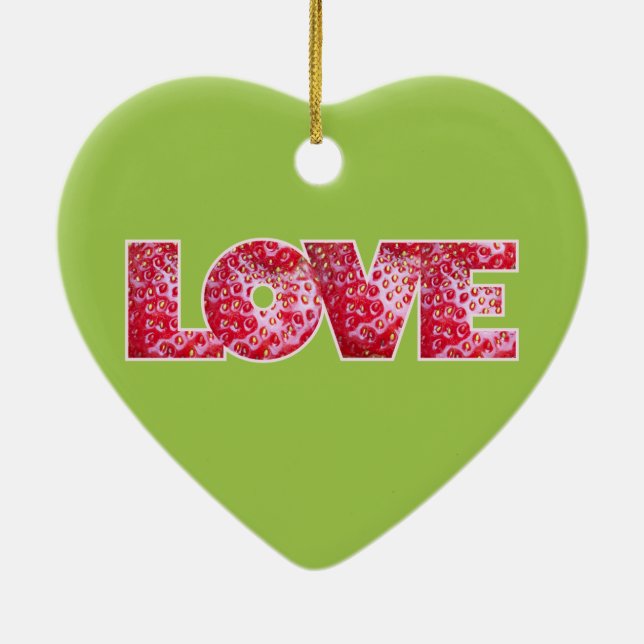 Adorno De Cerámica texto Valentine Strawberry LOVE (Atrás)