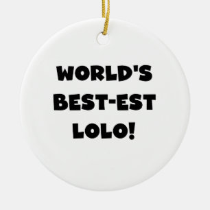 Adorno De Cerámica Textos negros Mejor camisetas y regalos Lolo
