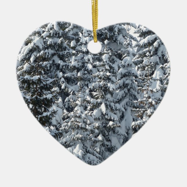 Adorno De Cerámica Textura de árbol de flor de nieve (Frente)