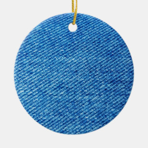Adorno De Cerámica Textura de Denim Azul