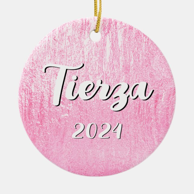 Adorno De Cerámica Textura de vidrio rosado personalizada (Frente)