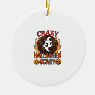 Adorno De Cerámica Textura grabada retro de calabaza espeluznante de 