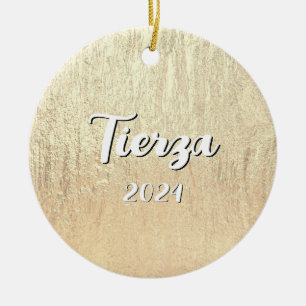 Adorno De Cerámica Textura Personalizada de Glamour Dorado Champán