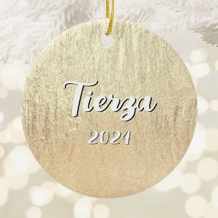 Adorno De Cerámica Textura Personalizada de Glamour Dorado Champán