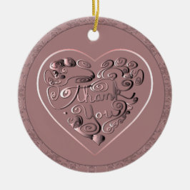 Adorno De Cerámica Thank you on dusty rose Ornament
