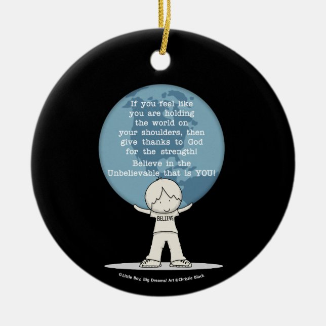 Adorno De Cerámica Thankful for Strength (Frente)