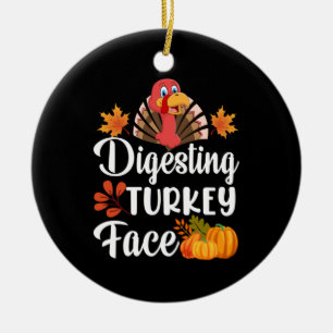 Adorno De Cerámica Thanksgiving Digesting Turkey Face