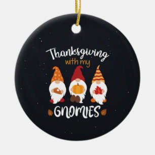 Adorno De Cerámica Thanksgiving With My Gnomies