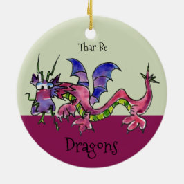 Adorno De Cerámica Thar Be Dragons