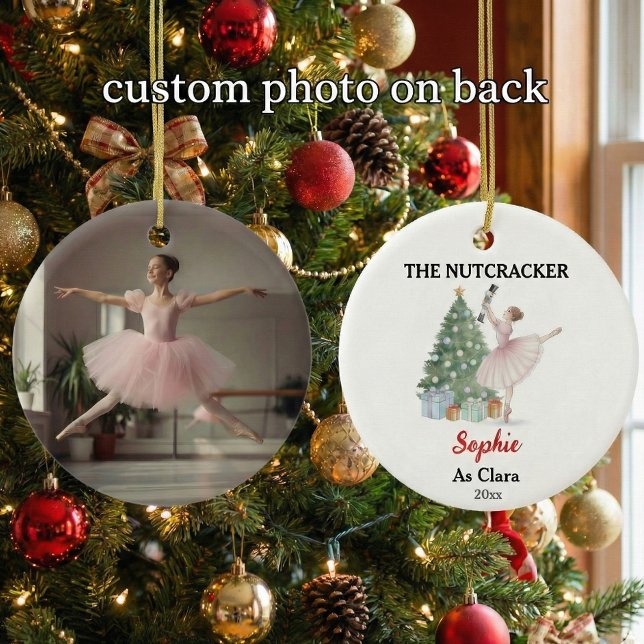 Adorno De Cerámica The Nutcracker Custom Name & Photo Ballet Keepsake (Subido por el creador)