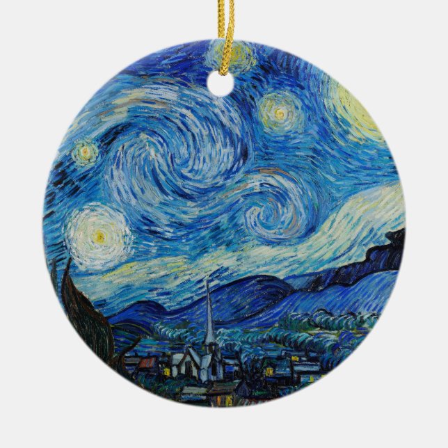 Adorno De Cerámica The Starry Night - Vincent Van Gogh (Frente)