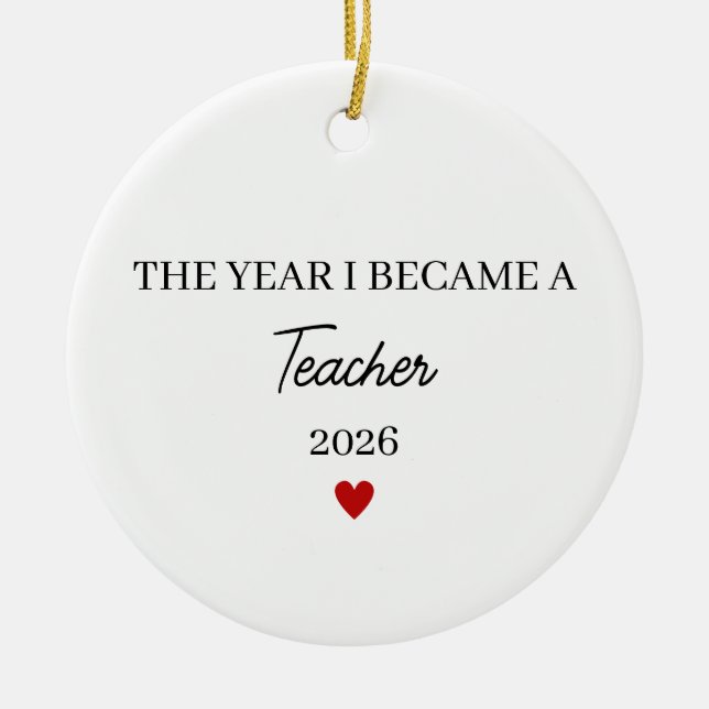 Adorno De Cerámica The Year I Became a Teacher (Frente)