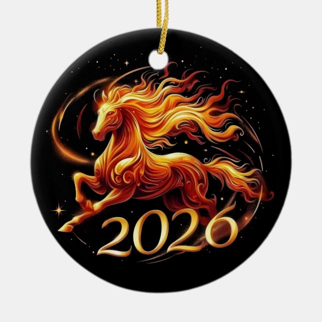 Adorno De Cerámica The Year of the Horse 2026 (Frente)