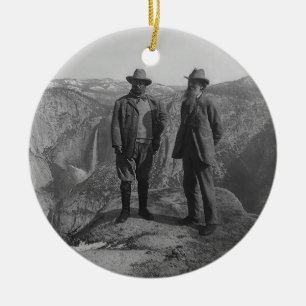 Adorno De Cerámica Theodore Roosevelt y John Muir en punto del