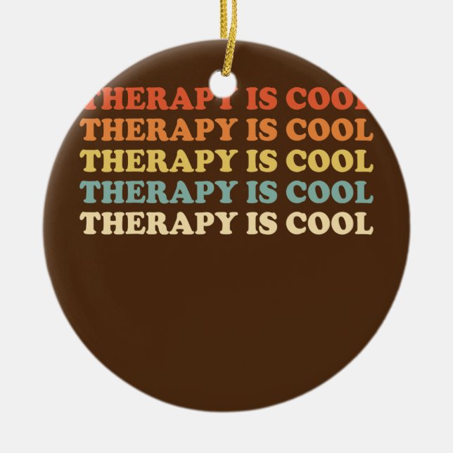 Adorno De Cerámica Therapy Is Cool Aesthetic Trendy Mental Health (Frente)
