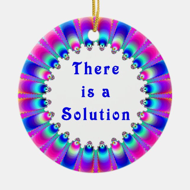 Adorno De Cerámica There is a Solution Inspiration Vibrant Design (Frente)