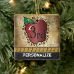 Adorno De Cerámica Third Grade School Teachers Rock<br><div class="desc">🥇AN ORIGINAL COPYRIGHT ART DESIGN by Donna Siegrist ONLY AVAILABLE ON ZAZZLE! A Vintage Styled 3rd Grade School Teacher Christmas Ornament ready for you to personalize. ✔NOTE: ONLY CHANGE THE TEMPLATE AREAS NEEDED! 😀 If needed, you can remove some of the text and start fresh adding whatever text and font...</div>